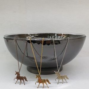 Geometric Unicorn Necklace, Origami Unicorn